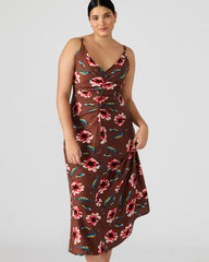MONROE Brown Floral Print Flowy Maxi Dress | Steve Madden Sale
