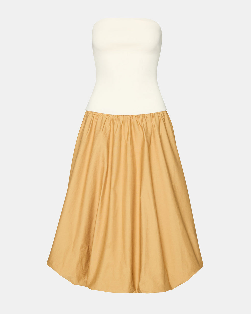 OLIVER Taupe Women's Strapless Midi Bubble Dress | Steve Madden discount