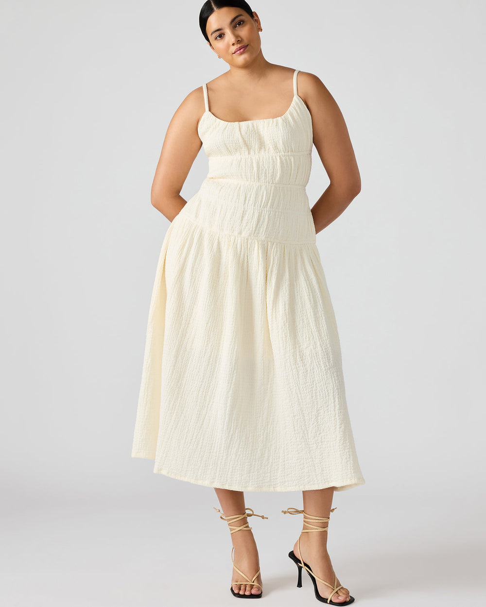 TOBY Ivory Maxi Flowy Bow Women's Dress | Steve Madden US