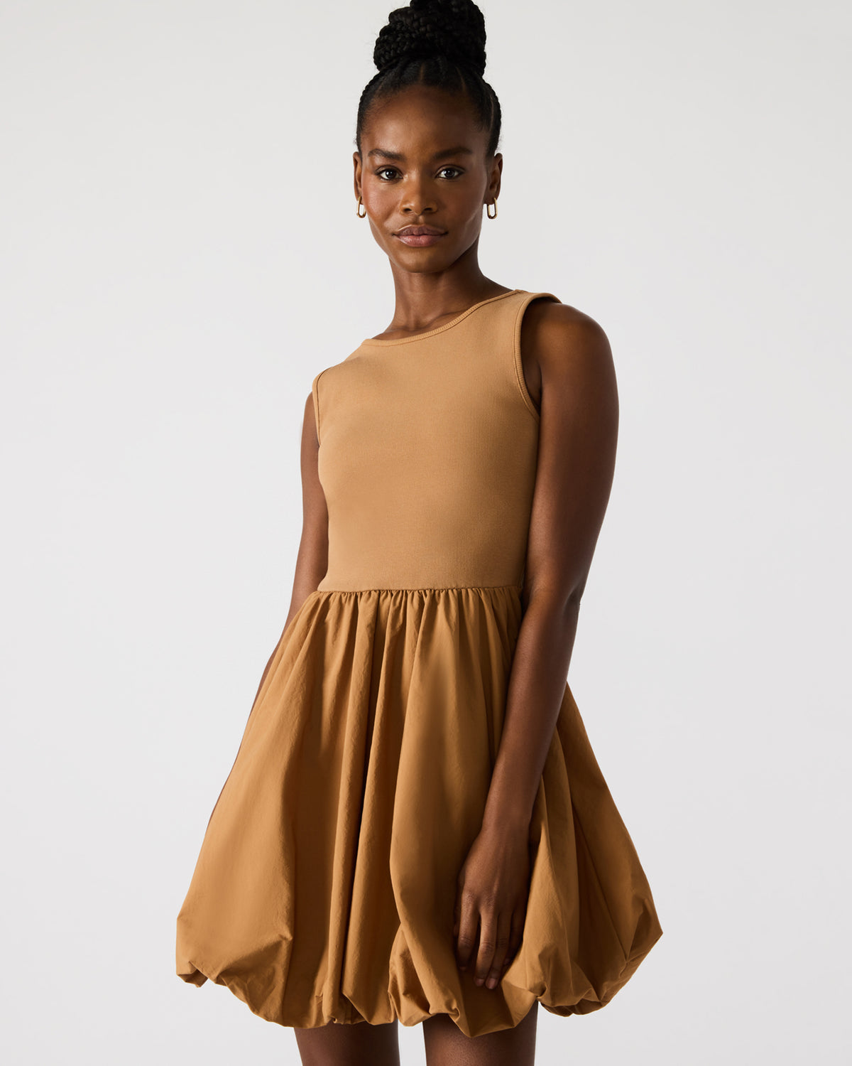 PALERMO Camel Women's Mini Bubble-Hem Dress | Steve Madden near me