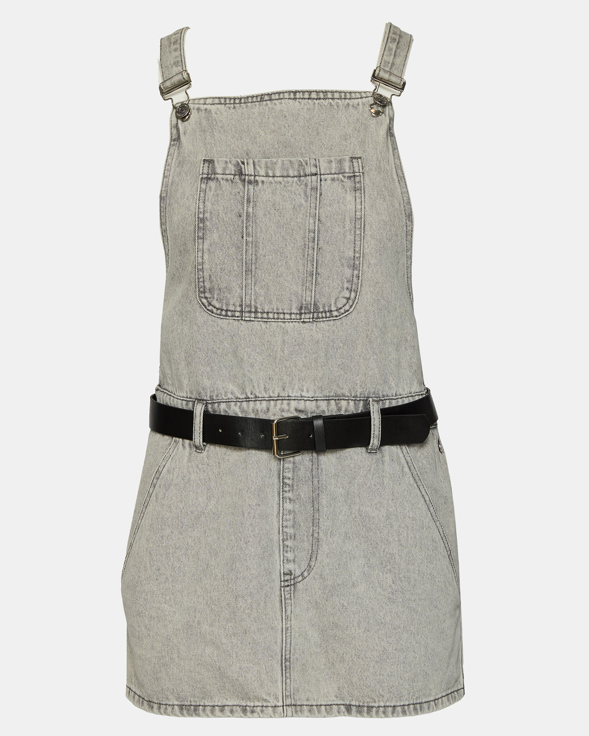 TAMIA Dress Light Grey | Women's Overall Denim Mini Dress | Steve Madden online