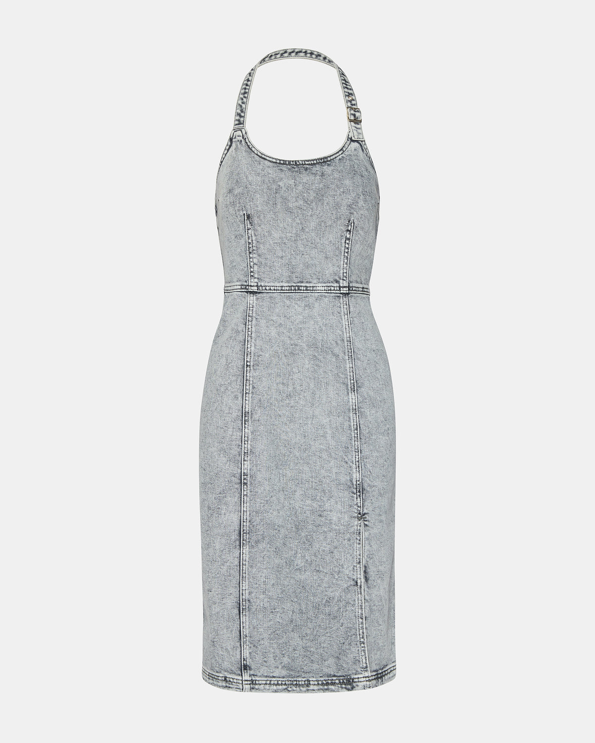 GIA Light Grey Women's Denim Midi Dress | Steve Madden US