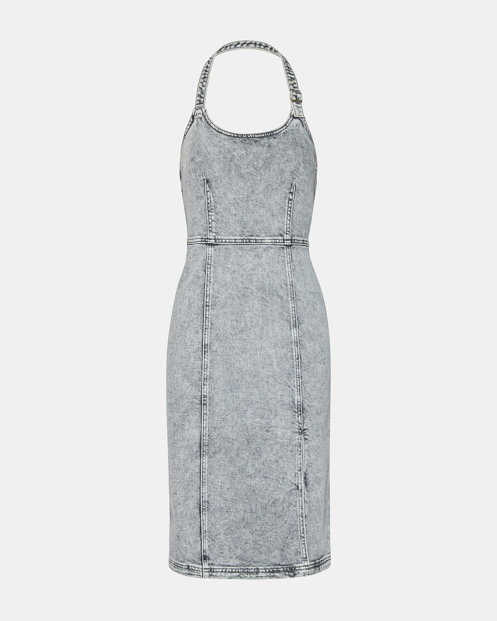 GIA Light Grey Women's Denim Midi Dress | Steve Madden US