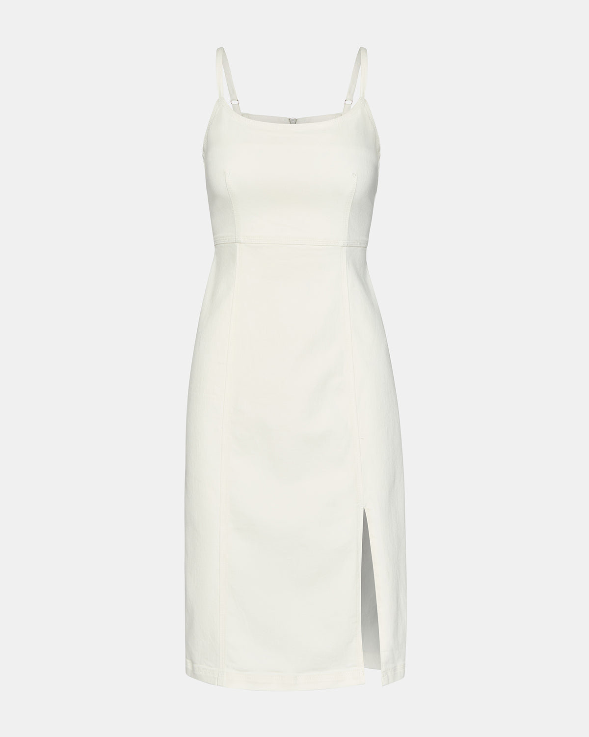 GISELLE White Denim Midi Women's Dress with Slit | Steve Madden for Sale