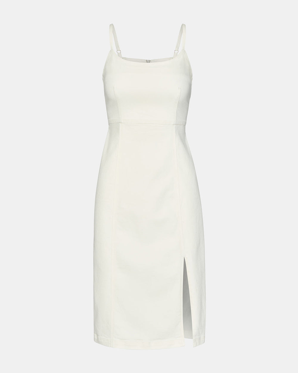 GISELLE White Denim Midi Women's Dress with Slit | Steve Madden for Sale