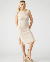 AMIRAH Sweater Dress Beige | Women's Knit Bodycon Dresses | Steve Madden on Sale