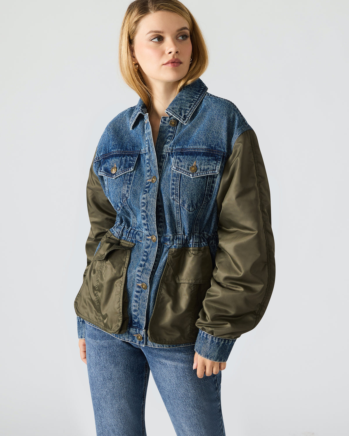 JOIE Dark Navy Long-Sleeved Button-Up Collared Women's Jacket | Steve Madden Sale