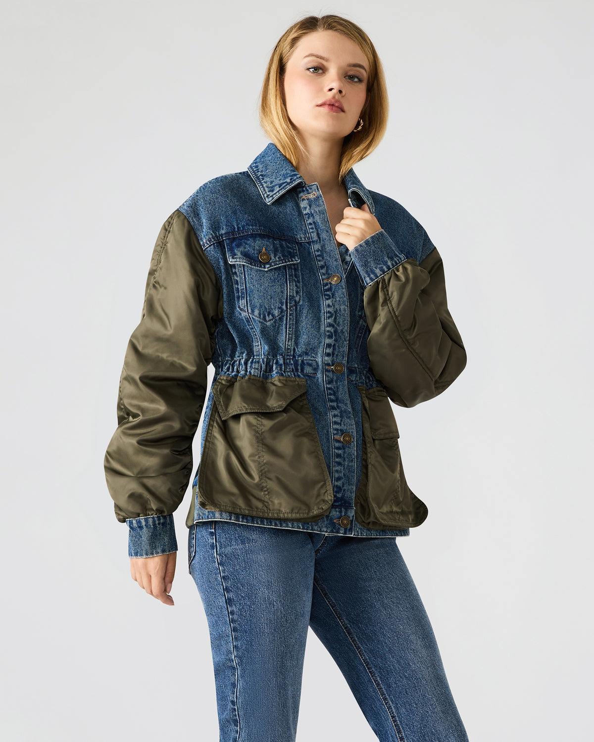JOIE Dark Navy Long-Sleeved Button-Up Collared Women's Jacket | Steve Madden Sale