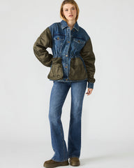 JOIE Dark Navy Long-Sleeved Button-Up Collared Women's Jacket | Steve Madden Sale