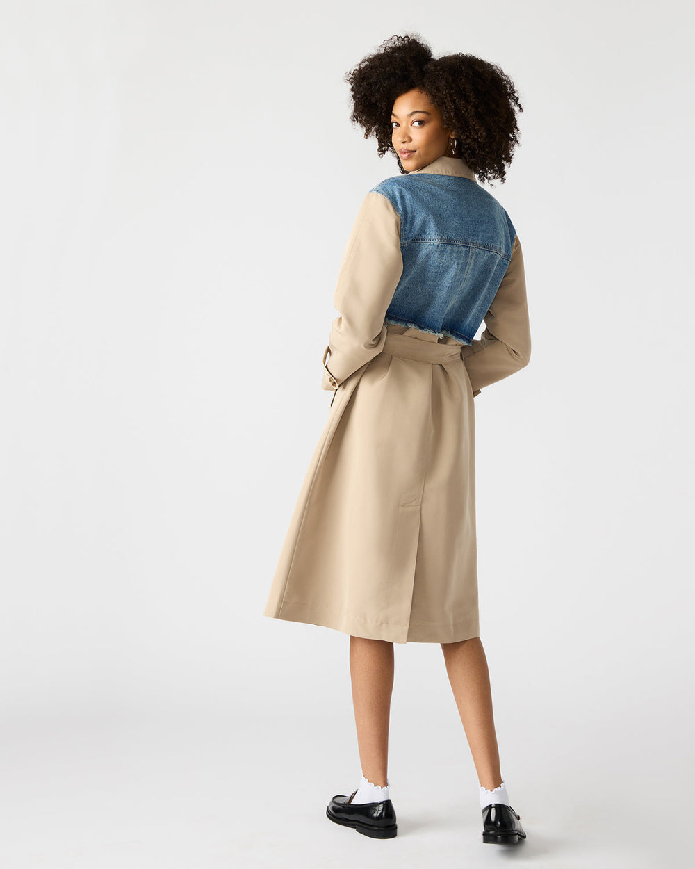 SORAYA Denim Multi Women's Long-Sleeved Button-Up Coat | Steve Madden on Sale
