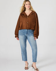 DIERDRA Chicory Coffee Long-Sleeved Button-Up Women's Jacket | Steve Madden near me