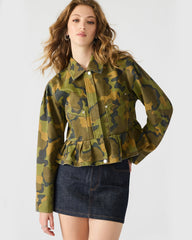 SLOAN Camouflage Long-Sleeved Zip-Up Women's Jacket | Steve Madden US
