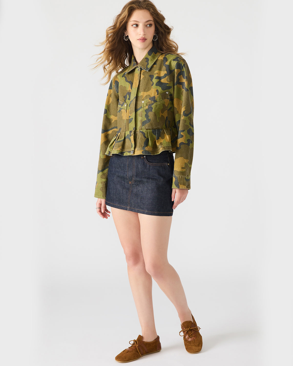 SLOAN Camouflage Long-Sleeved Zip-Up Women's Jacket | Steve Madden US