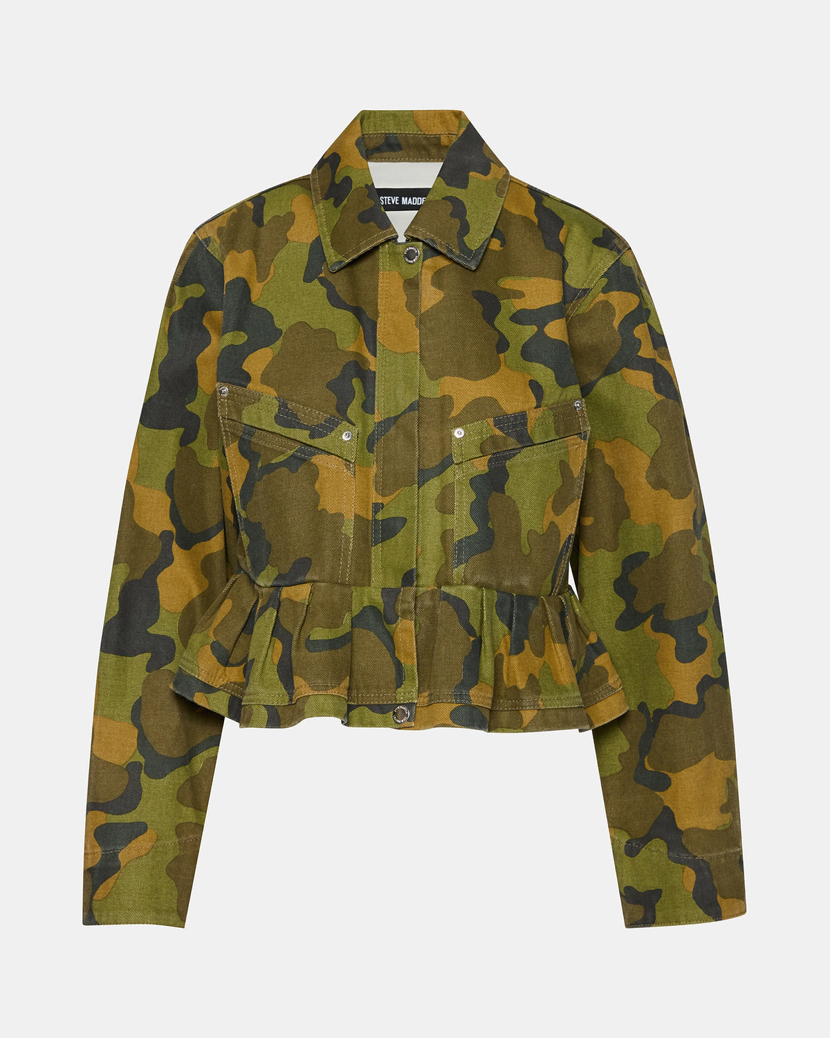 SLOAN Camouflage Long-Sleeved Zip-Up Women's Jacket | Steve Madden US