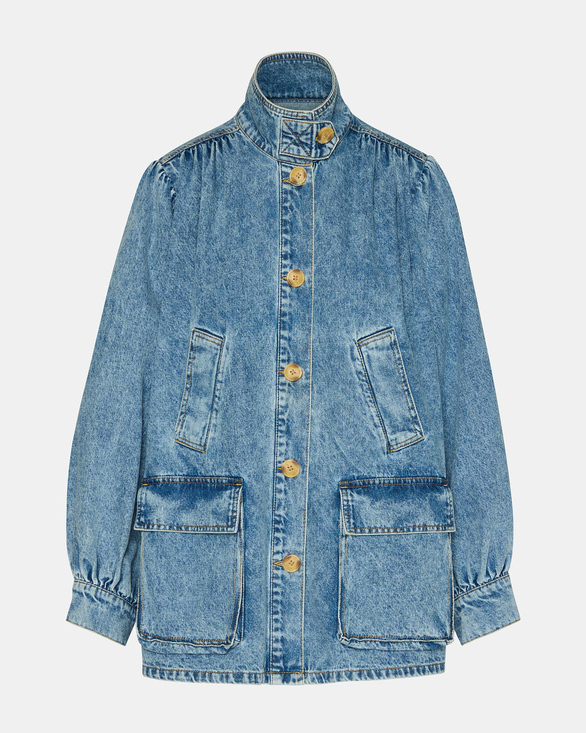 MARCELINE Denim Forever Blue Button-Up Long-Sleeved Women's Jacket | Steve Madden for Sale