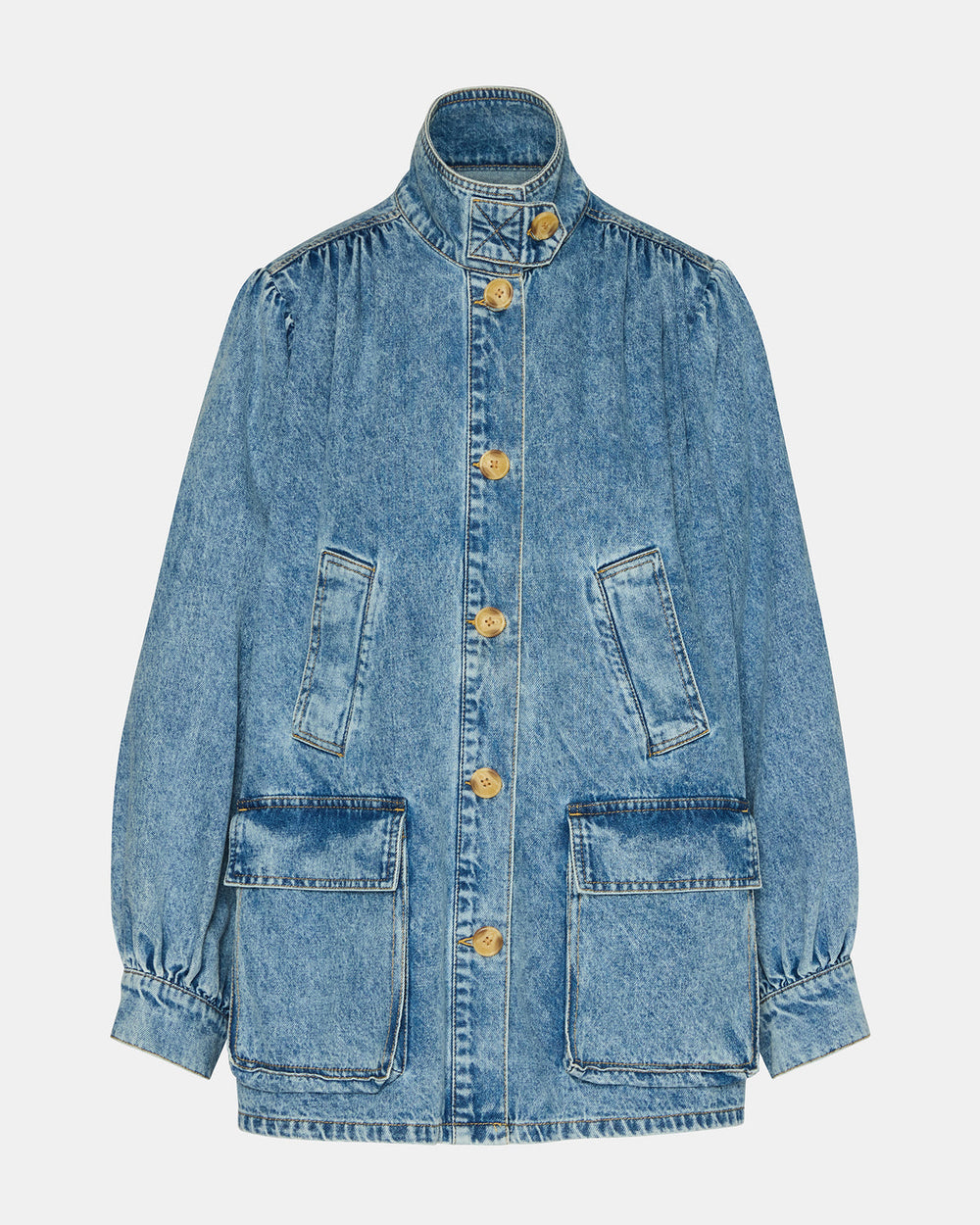 MARCELINE Denim Forever Blue Button-Up Long-Sleeved Women's Jacket | Steve Madden for Sale