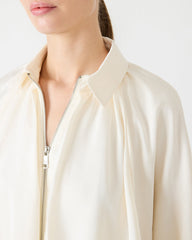 ASPEN Cream Long-Sleeved Zip-Up Puffed Bomber Women's Jacket | Steve Madden US