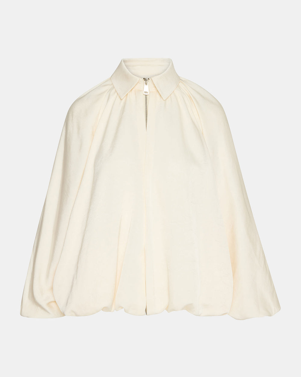 ASPEN Cream Long-Sleeved Zip-Up Puffed Bomber Women's Jacket | Steve Madden US