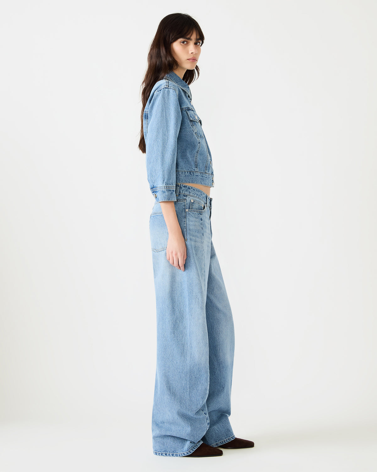 RALEIGH Forever Blue Long-Sleeved Button-Up Denim Women's Jacket | Steve Madden Sale