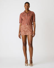 BLU Rust Short-Sleeved Denim Button-Up Women's Jacket | Steve Madden for Sale