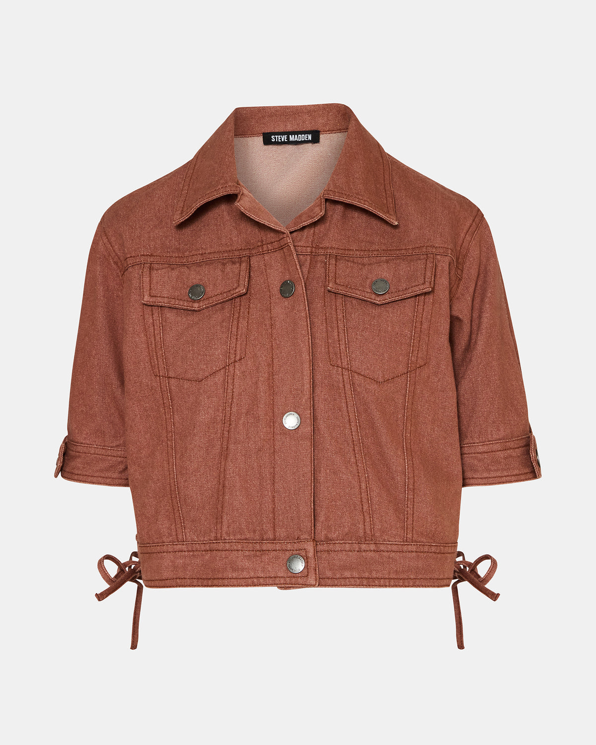BLU Rust Short-Sleeved Denim Button-Up Women's Jacket | Steve Madden for Sale