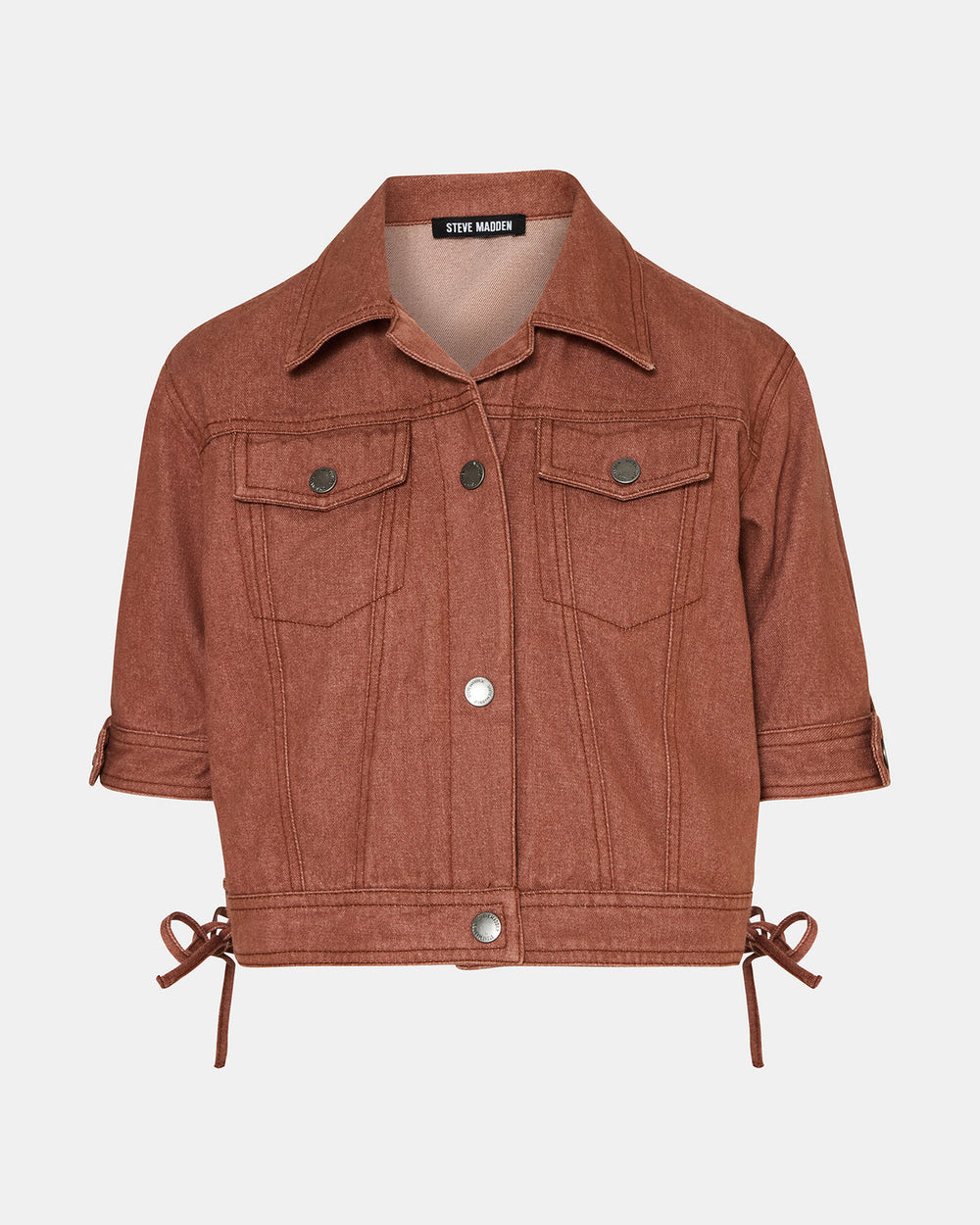 BLU Rust Short-Sleeved Denim Button-Up Women's Jacket | Steve Madden for Sale