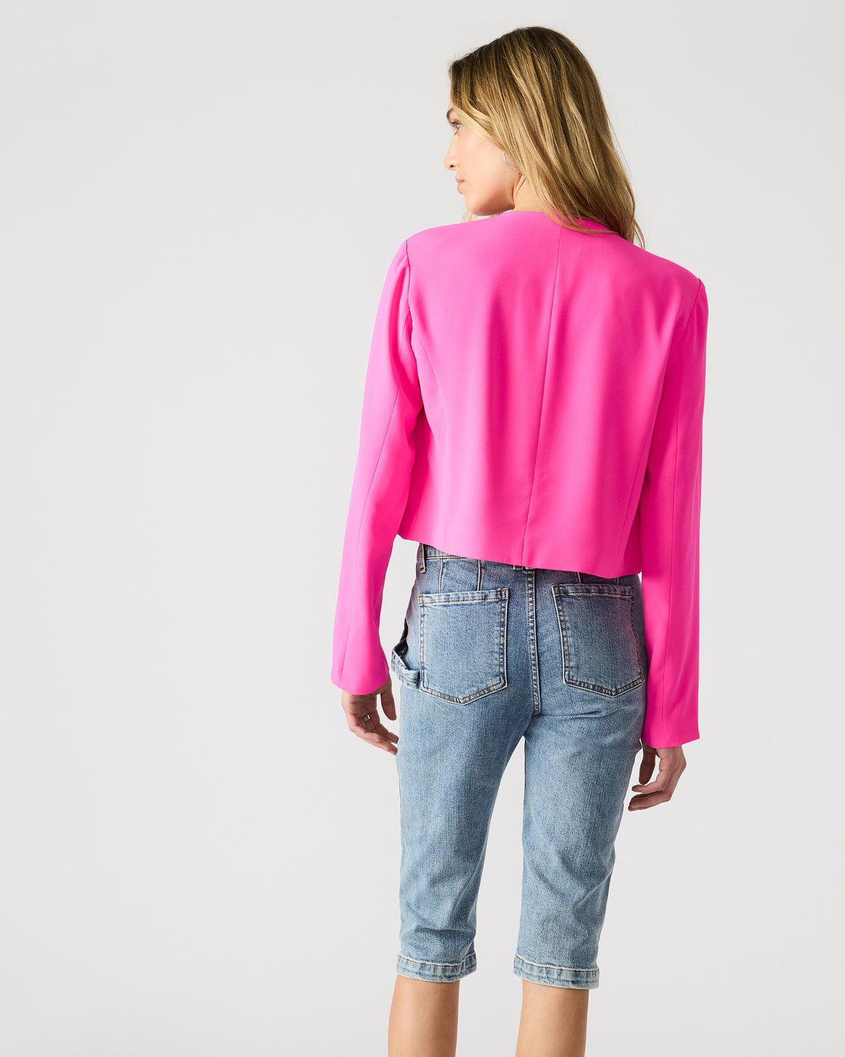 SERENEA Hot Pink Women's Long-Sleeved Open-Front Blazer | Steve Madden Sale