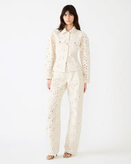 HENRIETTA Sea Mist Long-Sleeved Button-Up Eyelet Women's Jacket | Steve Madden discount