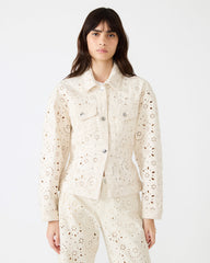 HENRIETTA Sea Mist Long-Sleeved Button-Up Eyelet Women's Jacket | Steve Madden discount
