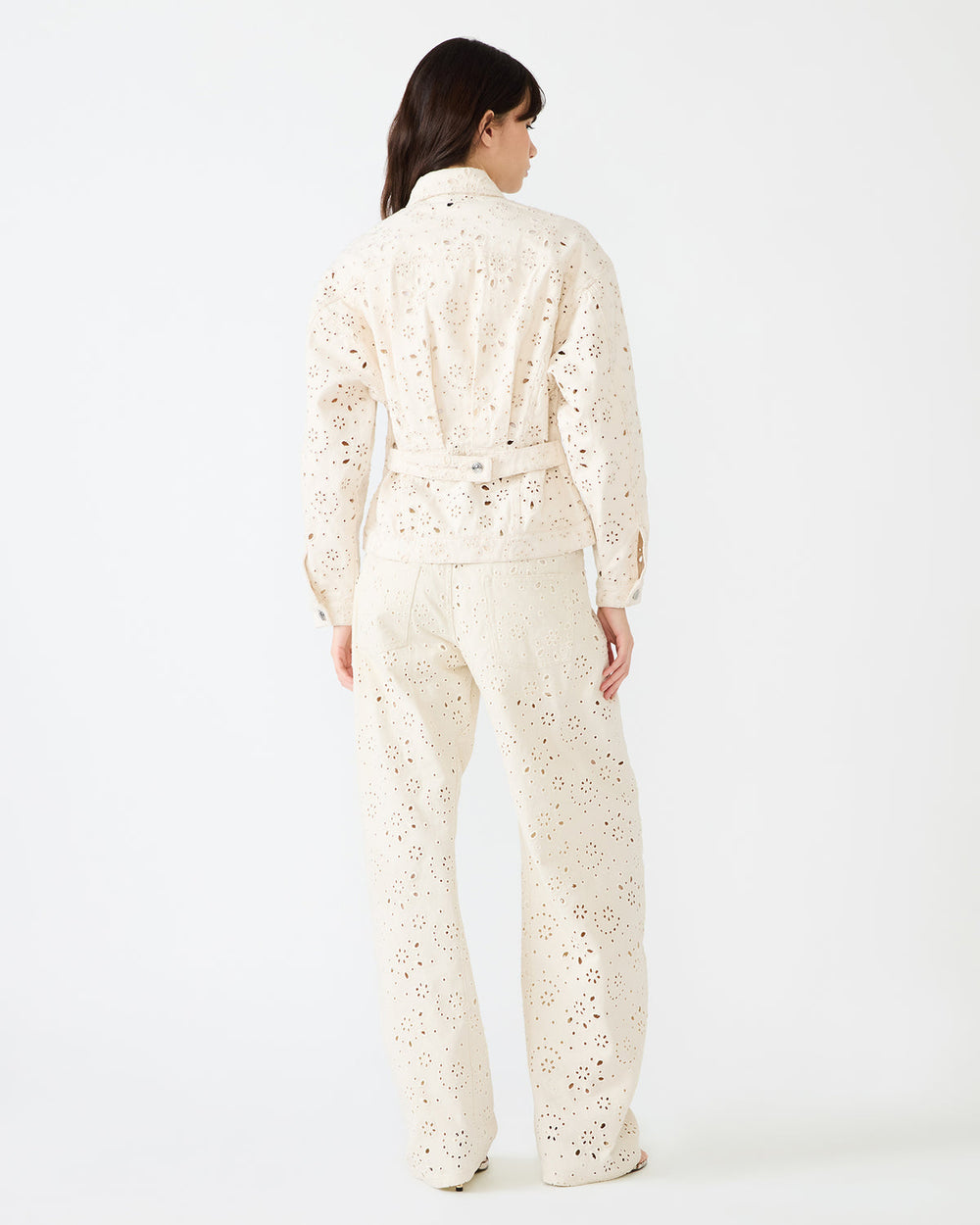 HENRIETTA Sea Mist Long-Sleeved Button-Up Eyelet Women's Jacket | Steve Madden discount