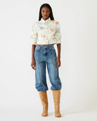 RALEIGH Vintage Ivory Long-Sleeved Button-Up Denim Women's Jacket | Steve Madden online