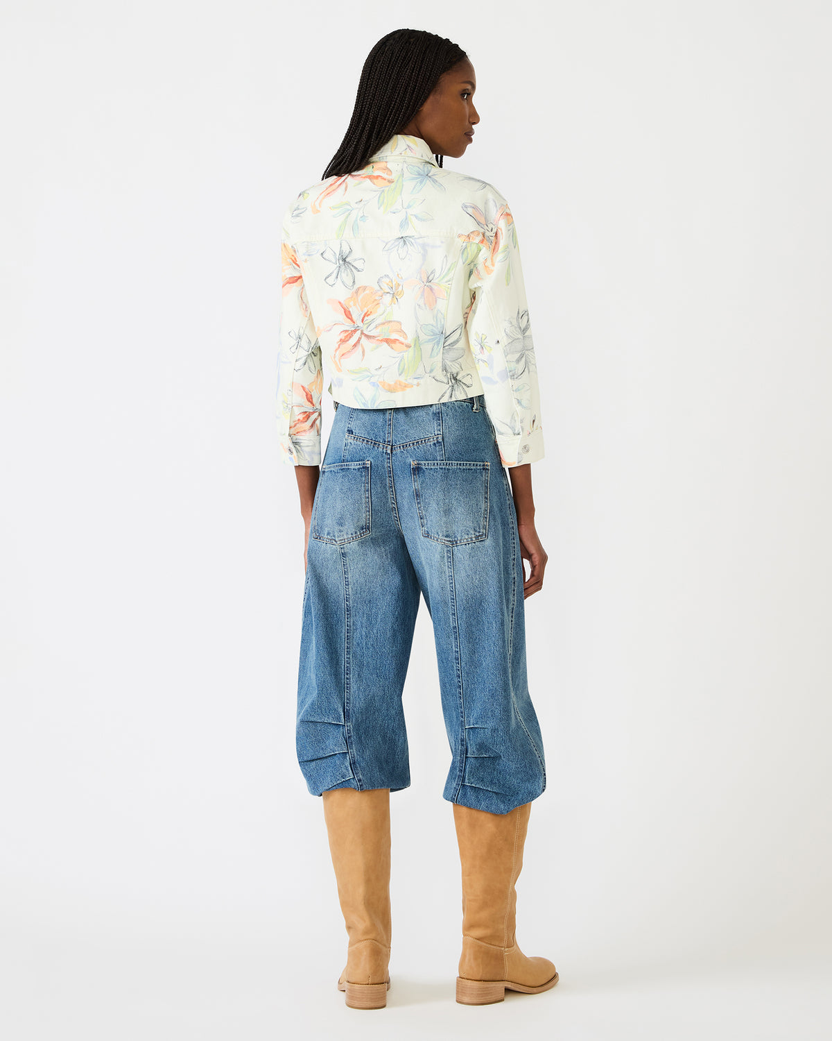 RALEIGH Vintage Ivory Long-Sleeved Button-Up Denim Women's Jacket | Steve Madden online