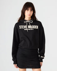 SM Black Logo Long-Sleeved Women's Hoodie | Steve Madden outlet