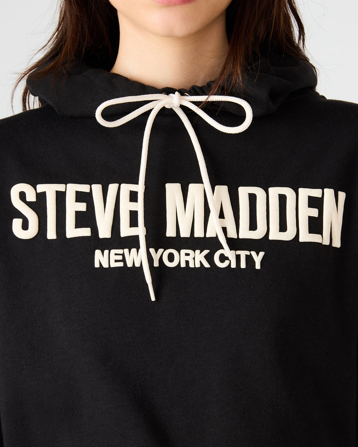SM Black Logo Long-Sleeved Women's Hoodie | Steve Madden outlet