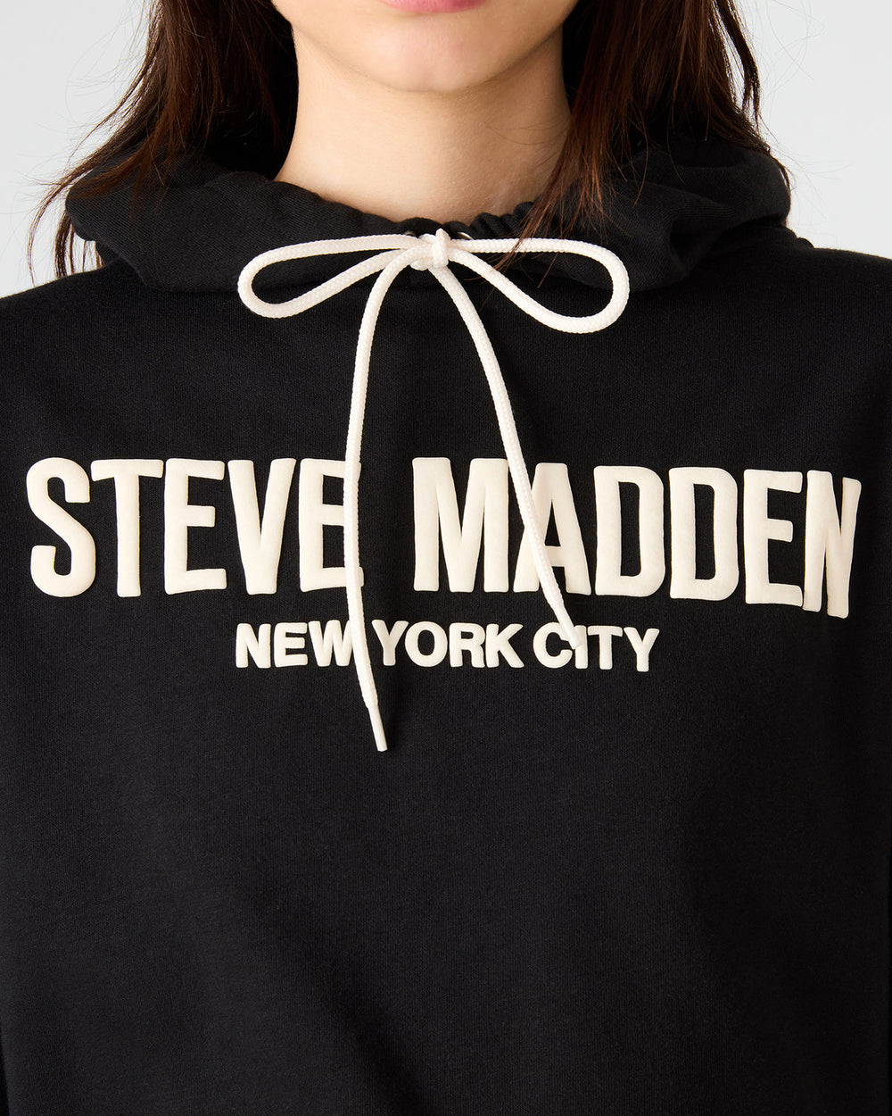 SM Black Logo Long-Sleeved Women's Hoodie | Steve Madden outlet
