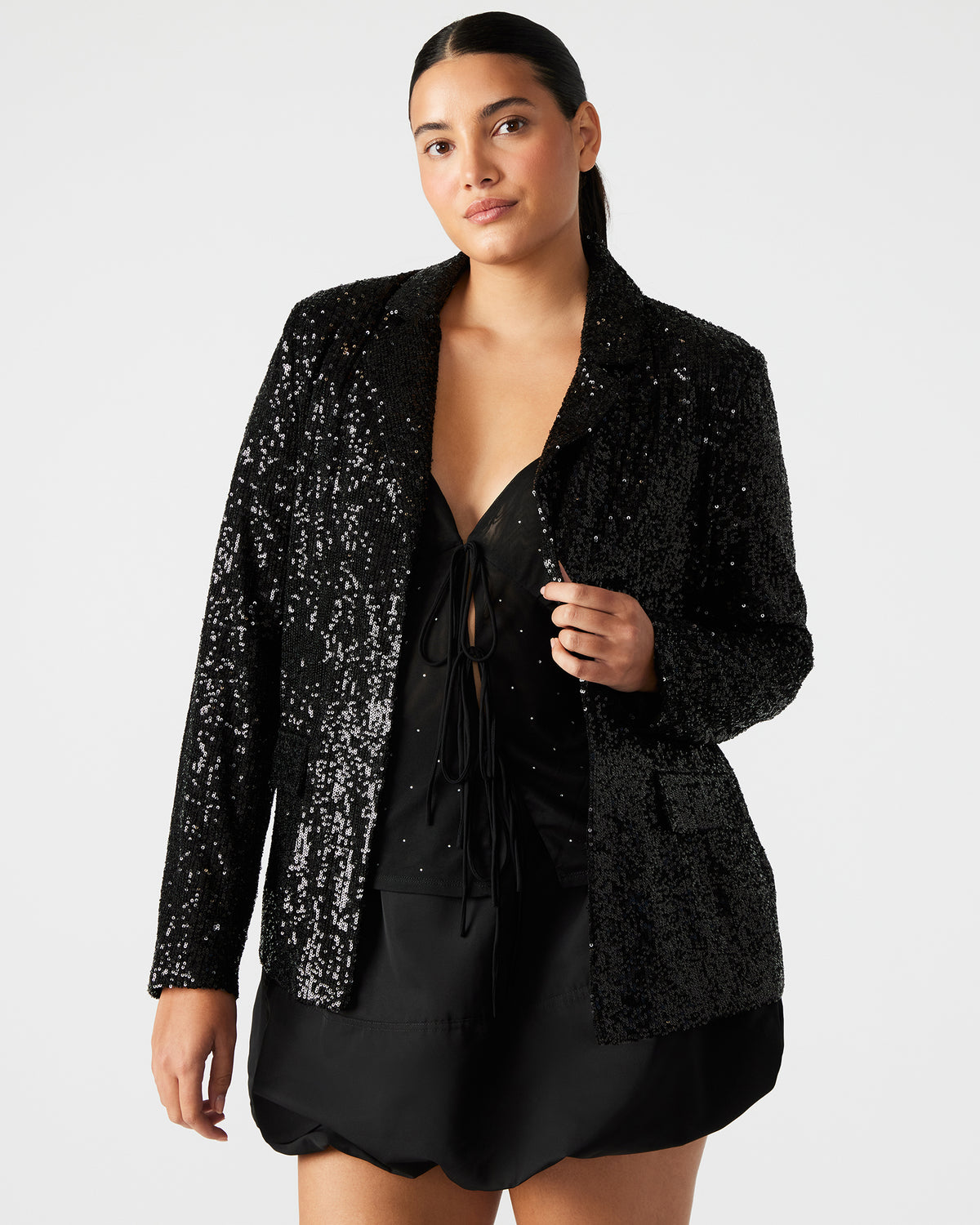 PAYTON Sequin Blazer Black | Women's Blazers | Steve Madden near me