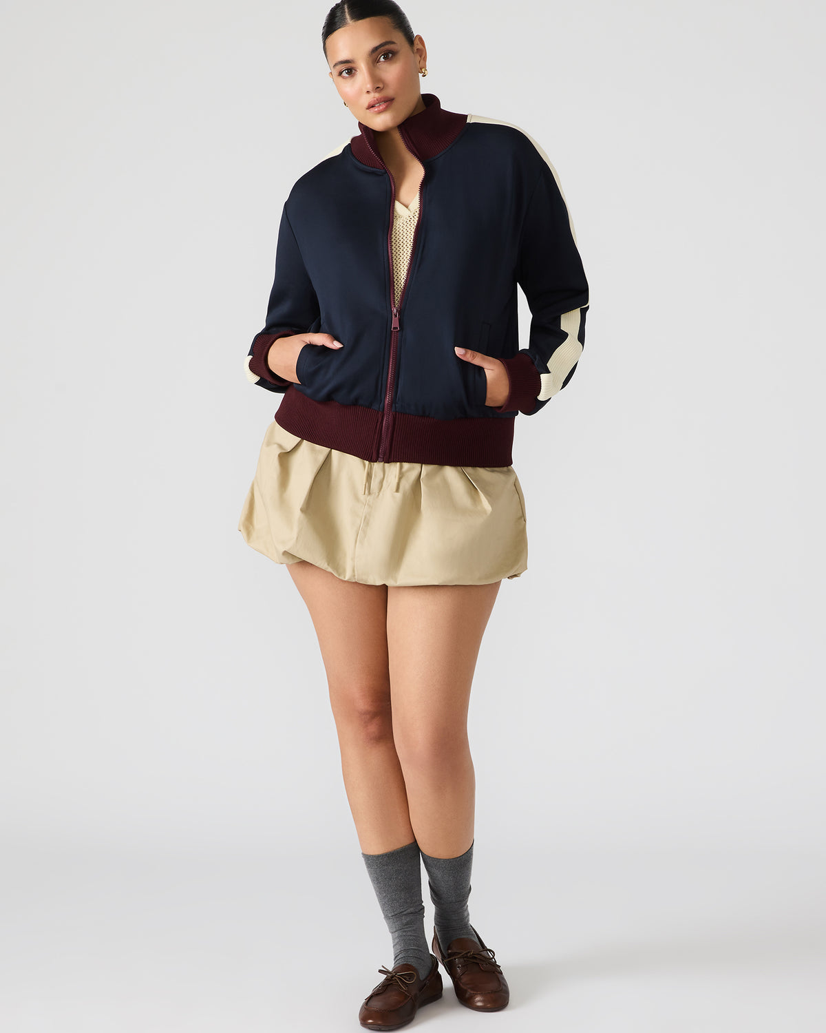 DAISY Midnight Long-Sleeved Zip-Up Athletic Women's Jacket | Steve Madden discount