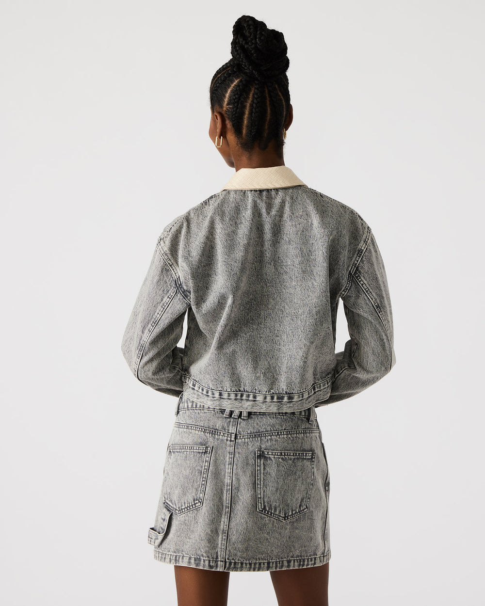 GLACIA Light Grey Women's Long-Sleeved Denim Jacket | Steve Madden outlet