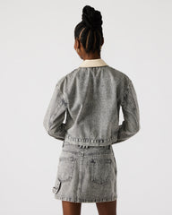 GLACIA Light Grey Women's Long-Sleeved Denim Jacket | Steve Madden outlet