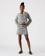 GLACIA Light Grey Women's Long-Sleeved Denim Jacket | Steve Madden outlet