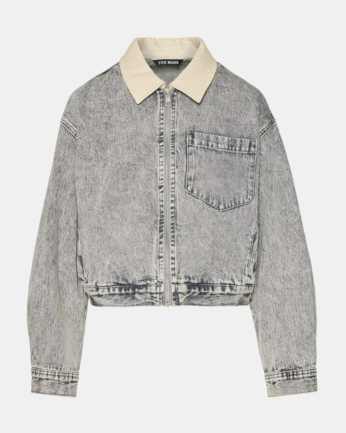 GLACIA Light Grey Women's Long-Sleeved Denim Jacket | Steve Madden outlet