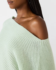 CHANNING Bay Green Asymmetrical Knit Poncho Women's Top | Steve Madden Sale