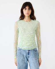 LUMA Bay Green Long-Sleeved Mesh Lace Women's Top | Steve Madden near me