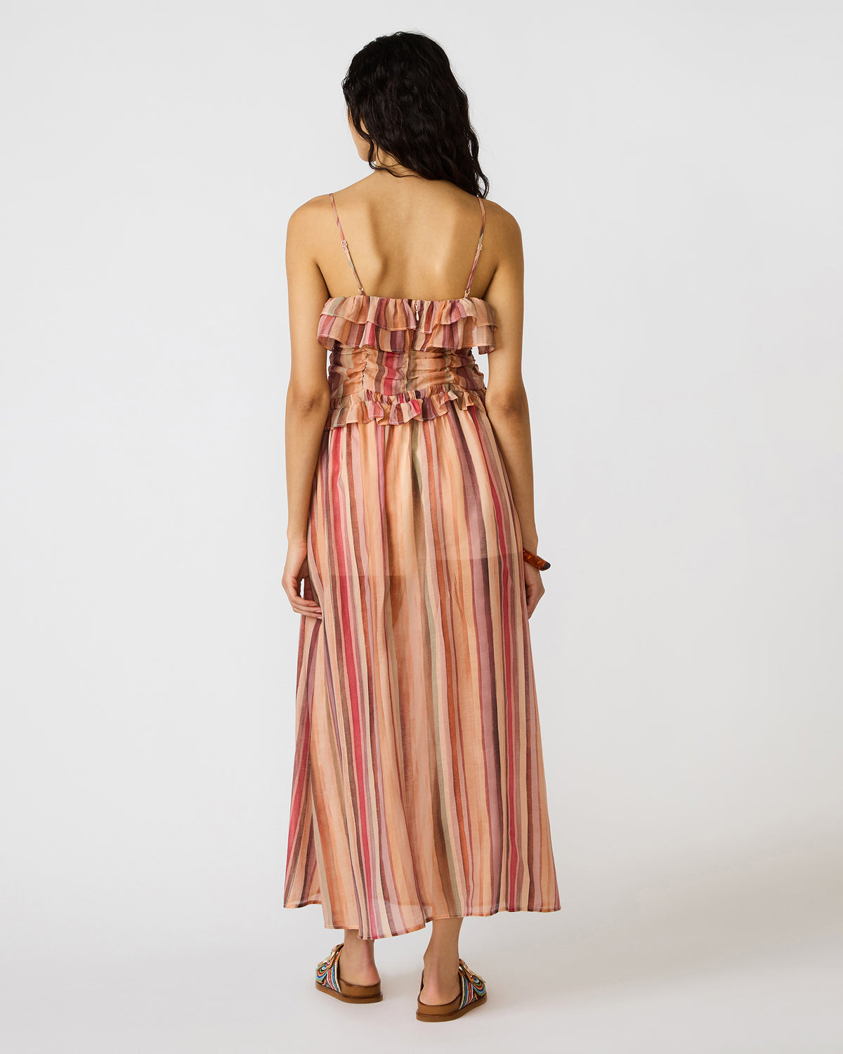 SHILLOH Stripe Multi Sleeveless Ruffle Women's Top | Steve Madden outlet