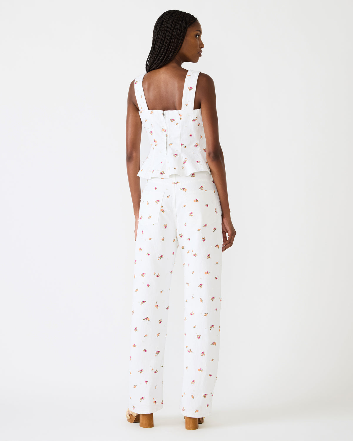 FIORELLA Antique Sleeveless Ruffle Edge Denim Women's Top | Steve Madden Sale