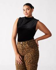 NIKOLA Black Women's Mock Neck Velvet Bodysuit | Steve Madden for Sale
