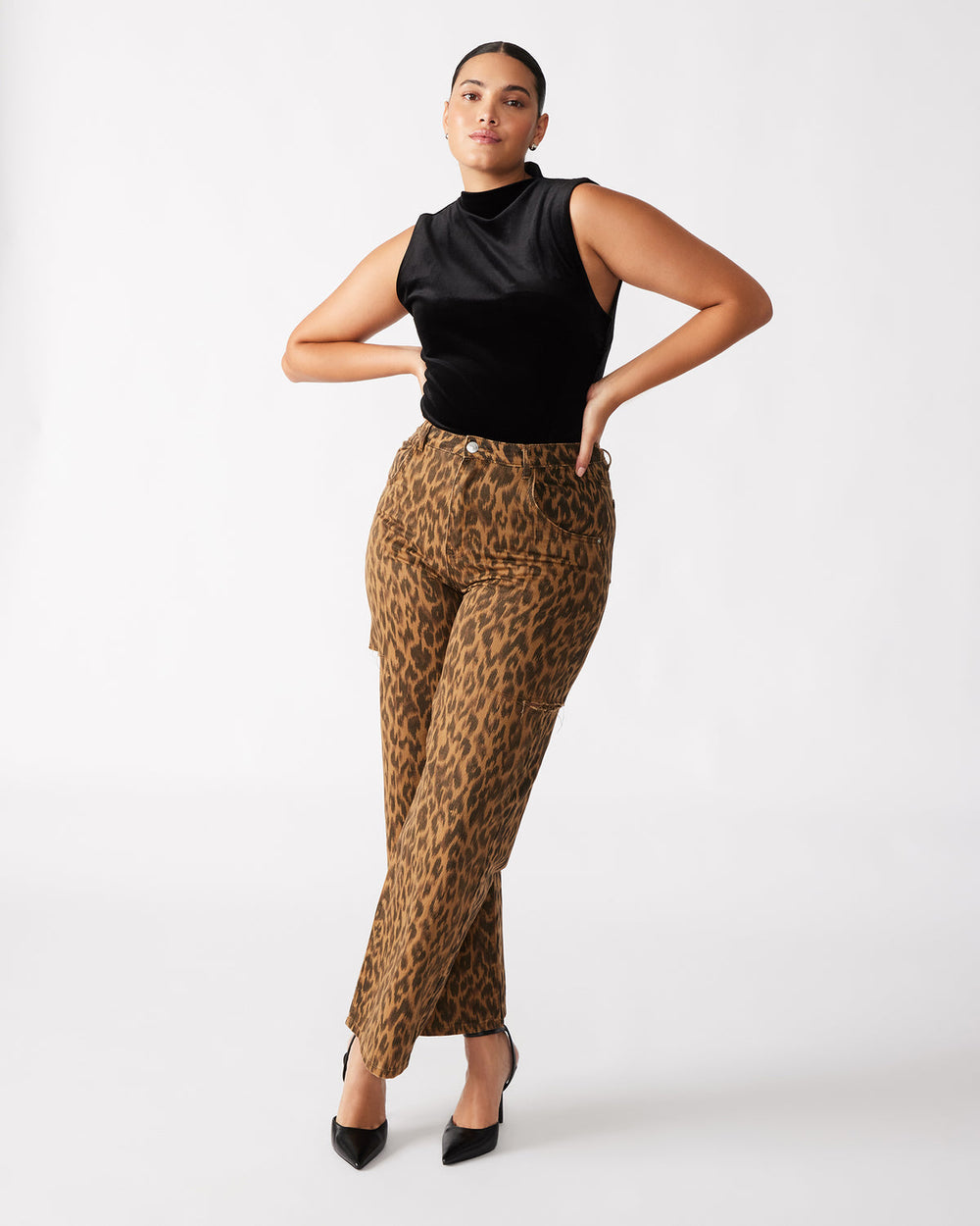 NIKOLA Black Women's Mock Neck Velvet Bodysuit | Steve Madden for Sale