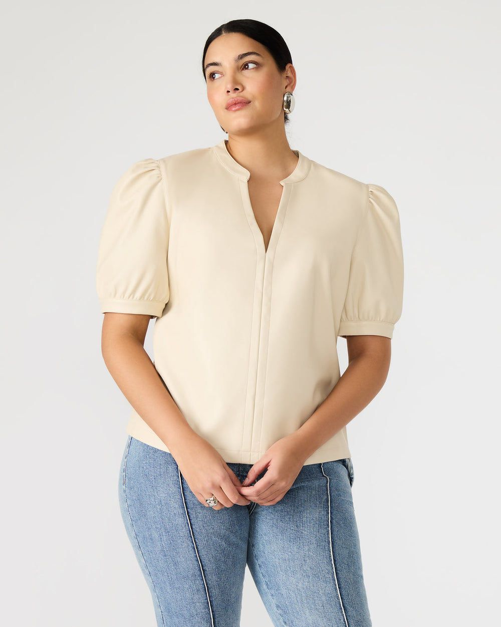 JANE Bone Women's Short-Sleeved Suede Top | Steve Madden Sale