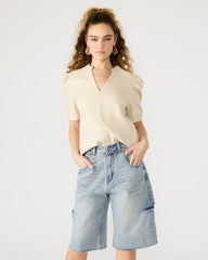 JANE Bone Women's Short-Sleeved Suede Top | Steve Madden Sale