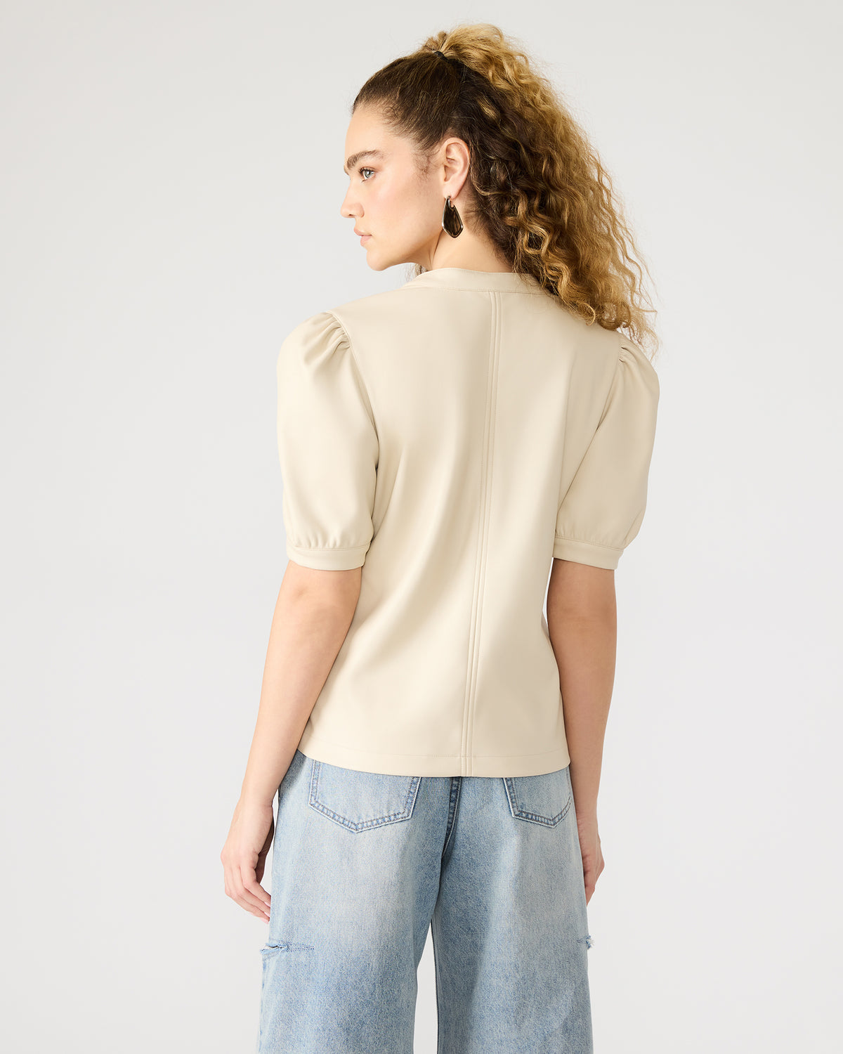 JANE Bone Women's Short-Sleeved Suede Top | Steve Madden Sale